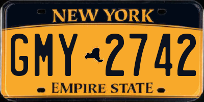 NY license plate GMY2742