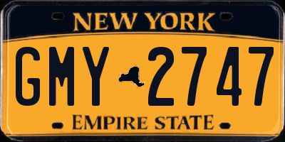 NY license plate GMY2747