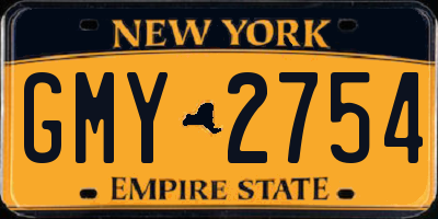 NY license plate GMY2754