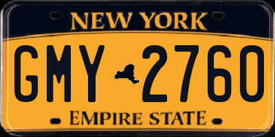 NY license plate GMY2760