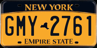 NY license plate GMY2761