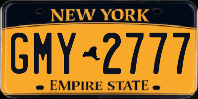 NY license plate GMY2777
