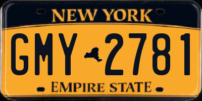 NY license plate GMY2781