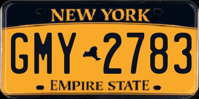 NY license plate GMY2783
