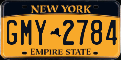 NY license plate GMY2784