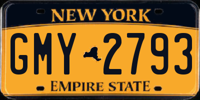 NY license plate GMY2793