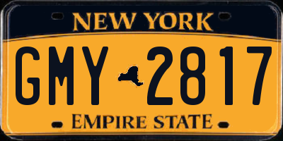 NY license plate GMY2817