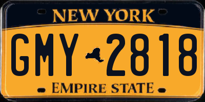 NY license plate GMY2818