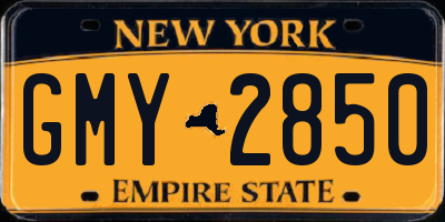 NY license plate GMY2850