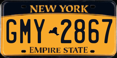 NY license plate GMY2867