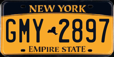 NY license plate GMY2897