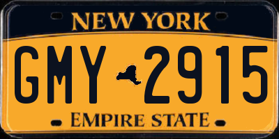 NY license plate GMY2915