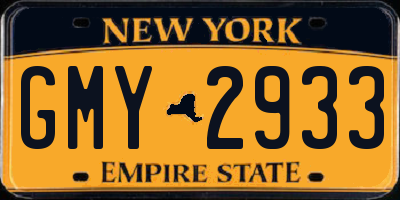 NY license plate GMY2933