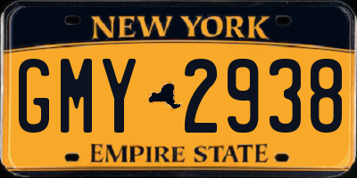 NY license plate GMY2938