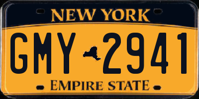 NY license plate GMY2941