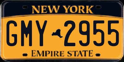 NY license plate GMY2955