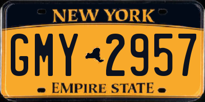 NY license plate GMY2957