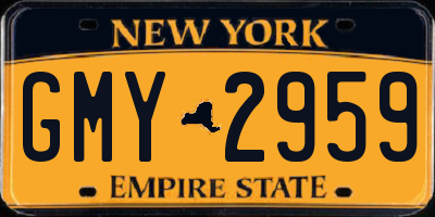 NY license plate GMY2959
