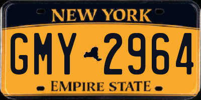 NY license plate GMY2964