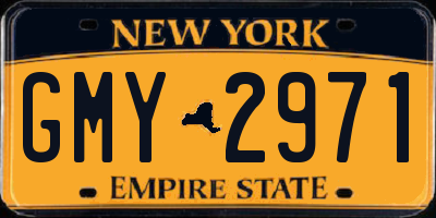 NY license plate GMY2971