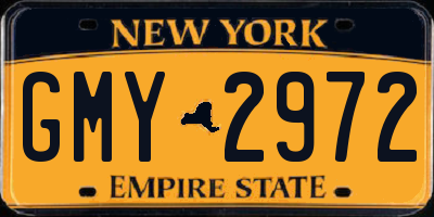 NY license plate GMY2972