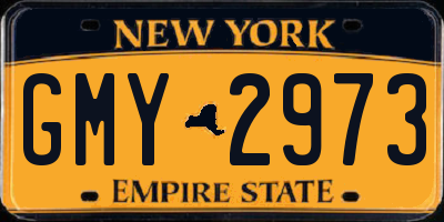 NY license plate GMY2973