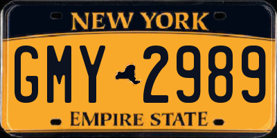 NY license plate GMY2989
