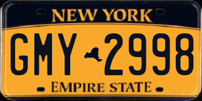 NY license plate GMY2998