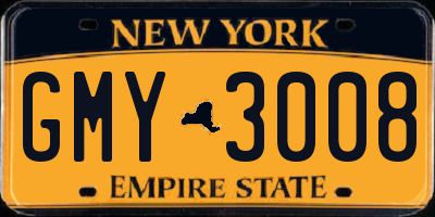 NY license plate GMY3008