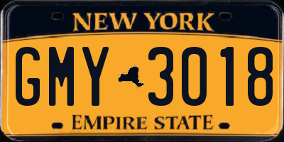 NY license plate GMY3018