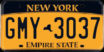 NY license plate GMY3037