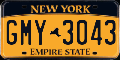 NY license plate GMY3043
