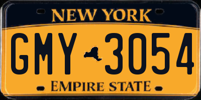 NY license plate GMY3054
