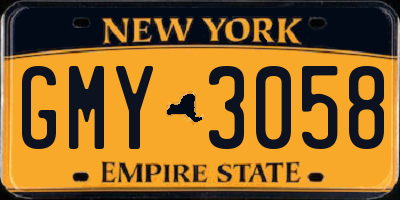 NY license plate GMY3058