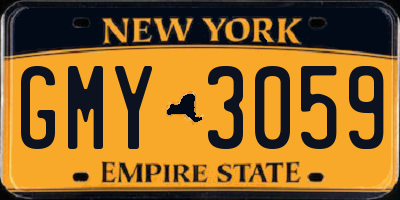 NY license plate GMY3059