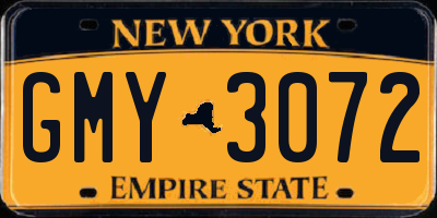 NY license plate GMY3072