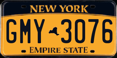 NY license plate GMY3076