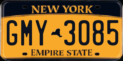 NY license plate GMY3085