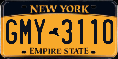 NY license plate GMY3110