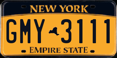 NY license plate GMY3111