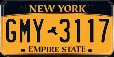 NY license plate GMY3117