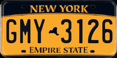 NY license plate GMY3126