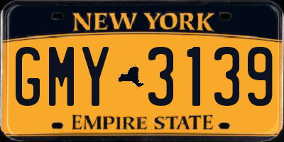 NY license plate GMY3139