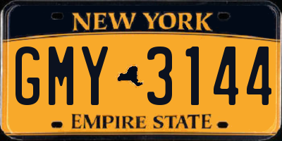 NY license plate GMY3144