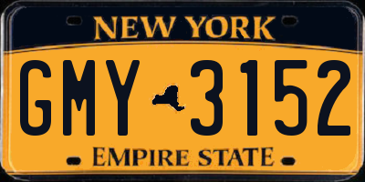 NY license plate GMY3152