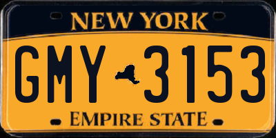 NY license plate GMY3153