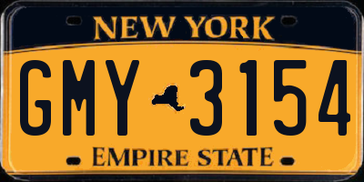 NY license plate GMY3154