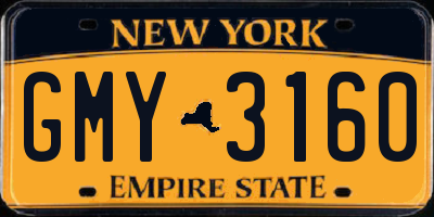 NY license plate GMY3160