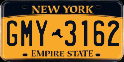 NY license plate GMY3162