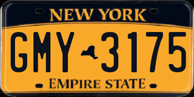 NY license plate GMY3175